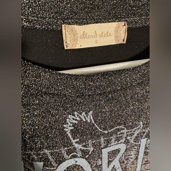 Altar'd State Shimmer Glitter World Tour 1987 Oversized Tee Womens Size Small - Picture 5 of 9